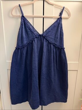 Navy Sleeveless Babydoll Dress